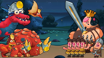 All Red Dinos against Medieval Caveman - Dino Bash 2 Travel Through Time