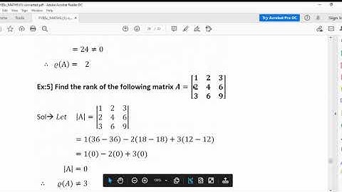 F.Y.B.Sc. Examples on Rank of Matrix video no. 5