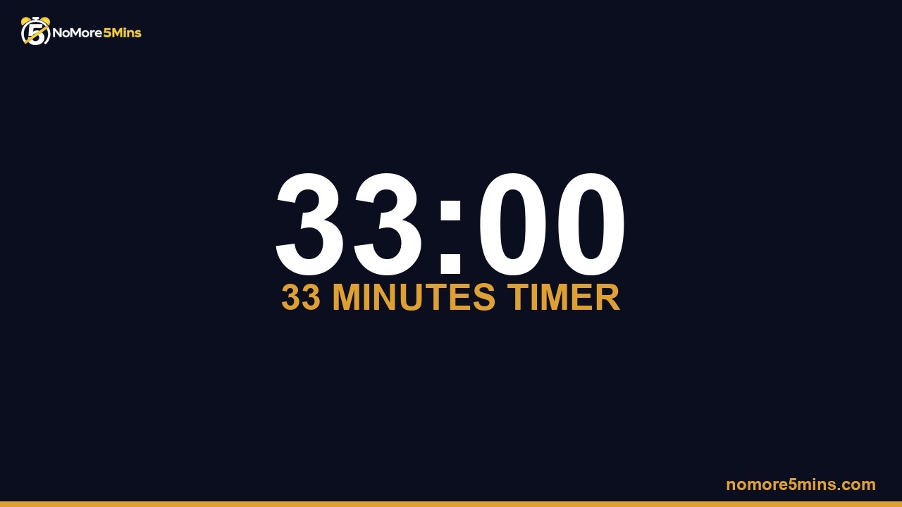 33 Minute Timer — 33 Minute Countdown Timer with Alarm - YouTube
