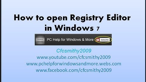 How to open Registry Editor in Windows 7