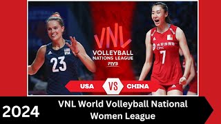 🔴LIVE: China vs USA VNL World Volleyball National Women League  2024 score update