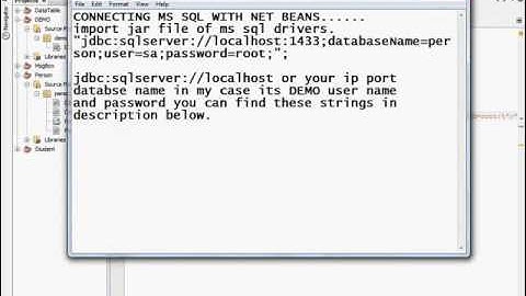 MS Sql Server Connection with Java net Beans