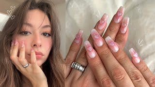 how to do gel x nails like a PRO | korean blush pink nails ♡ tutorial,  beginner friendly