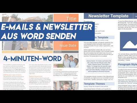 E Mail Newsletter Senden Mit Microsoft Word Youtube