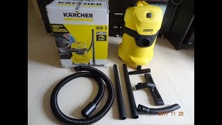 Karcher WD 3 Multi-Purpose Vacuum Cleaner unboxing and demo video - Please read the description
