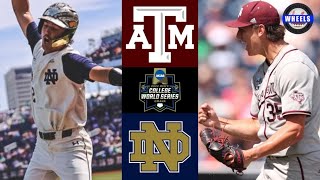 #5 Texas A\&M v Notre Dame | College World Series Elimination Game | 2022 College Baseball Highlights