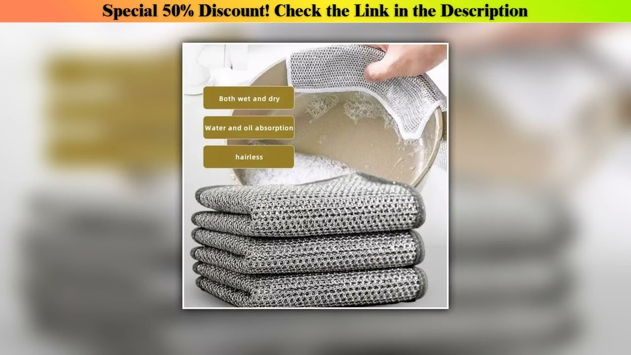 Flash Sale Magic Cleaning Cloth Thickened Double -sided Metal Steel Wire Rags Kitchen Dish Pot Wash