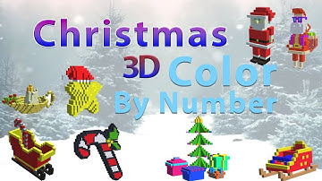 Christmas 3D Pixel Art Coloring Book - Voxel Color By Number Xmas Drawings