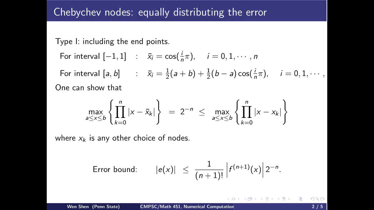 ch2 A: Chebyshev nodes. Wen Shen - YouTube