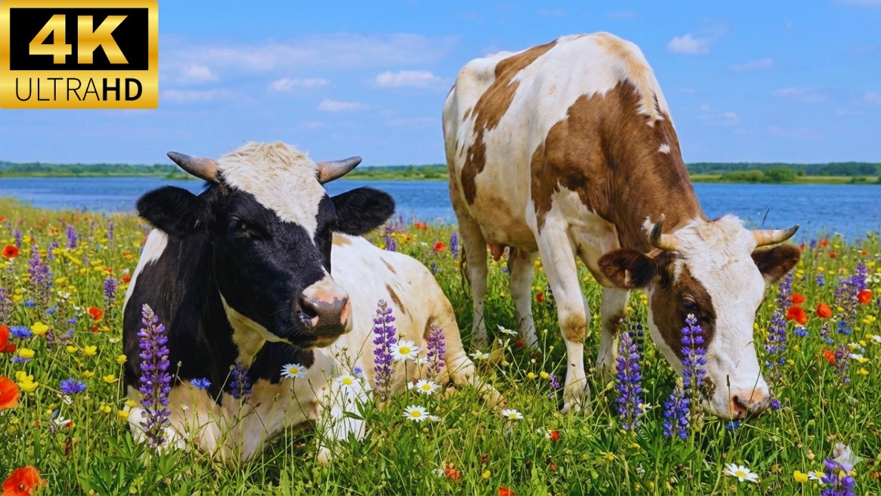 Running Cows | Cattle running video about cows | A Cow Video | Pure Happiness in 4K