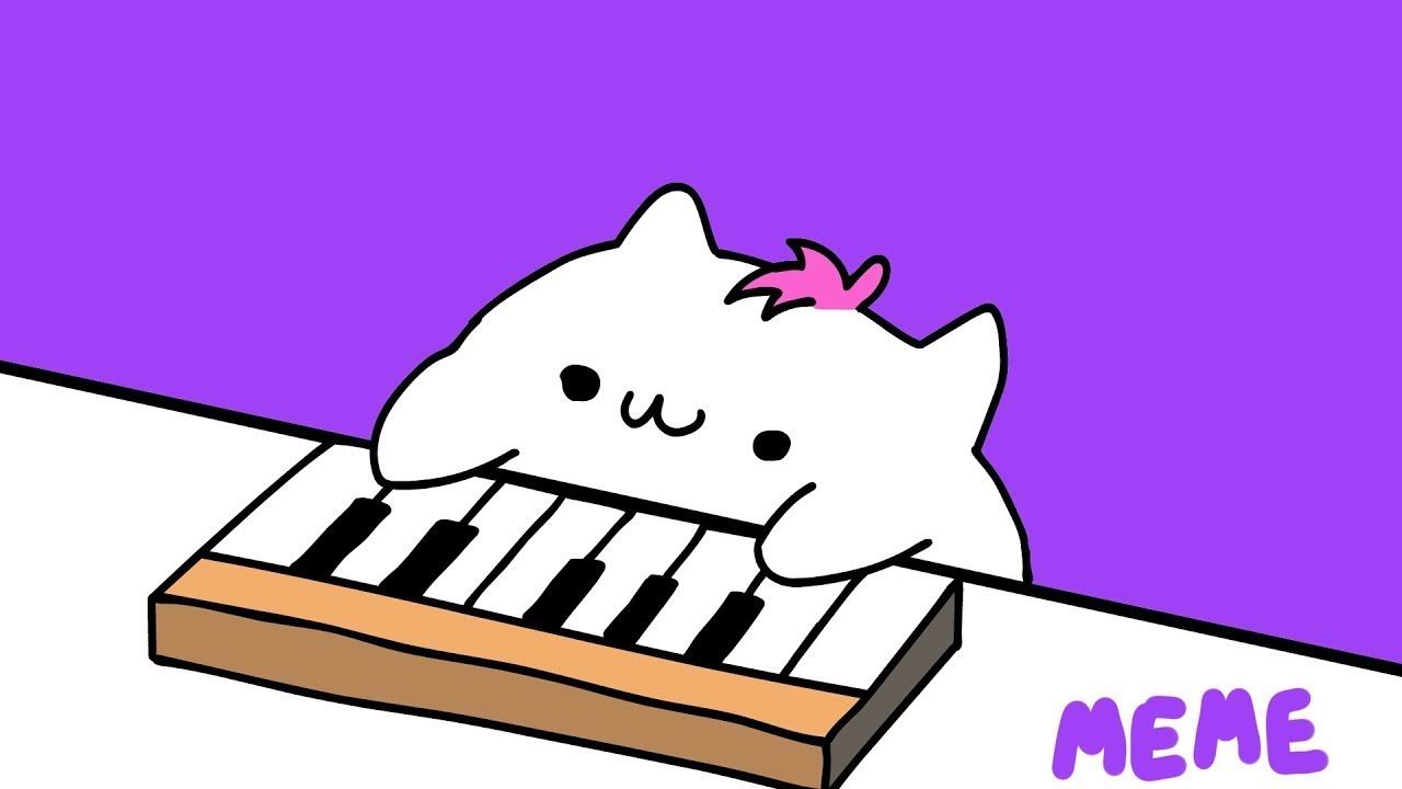 Пианино мемы играть. Бонго Кэт пианино. Кот на пианино. Котик играющий на пианино. Котик с пианино мультяшный.