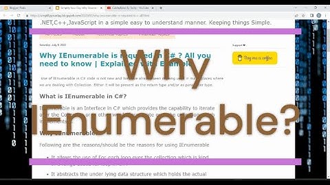 Three Reasons Why you should use IEnumerable in C# .NET             #dotnet #csharp #programming
