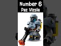 Ranking top 10 Star Wars Lego Mandalorian minifigures #shorts #music #legostarwars #lego #starwars