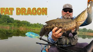 Kayak Fishing For Bass And Snakehead In Delaware Pond.
