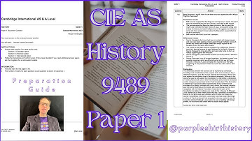 Cambridge AS History 9489 Paper 1 Overview