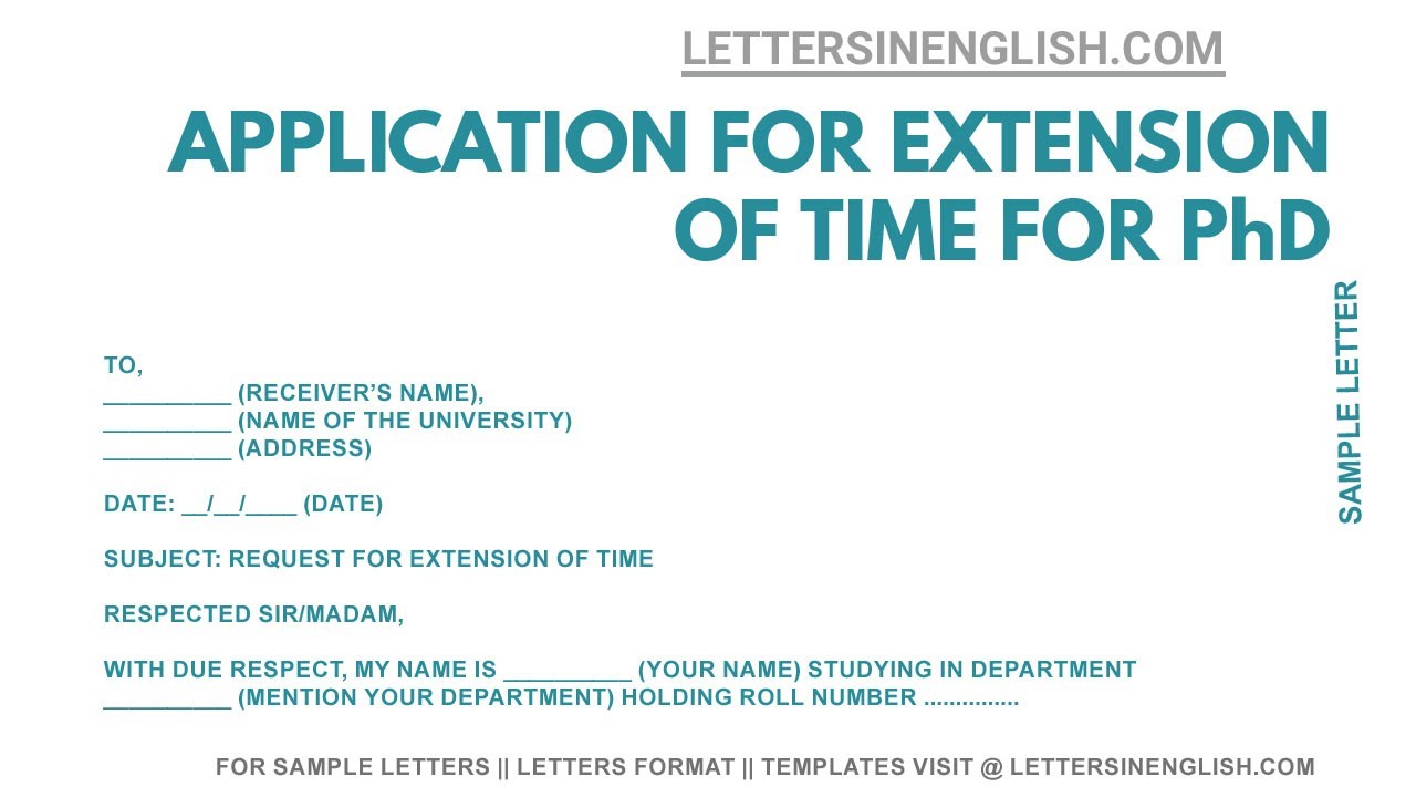 extension letter format for phd