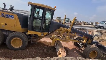 Ground grading in carriageway construction with XCMG GR2205 - FULL HD FREE VIDEO #nocopyright
