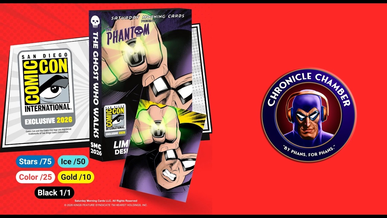 Saturday Morning Cards SDCC (San Diego Comic Con) 2026 card set review design by Erick Marshall