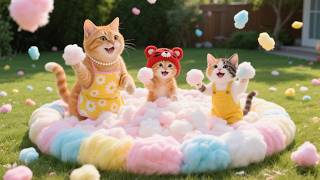 Download Lagu ☁️ We Ate the Clouds! Mom Turned the Garden into a Cotton Candy Wonderland ✨ Healing Cat Story MP3