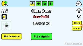 Pou's Cliff Dash Game Over