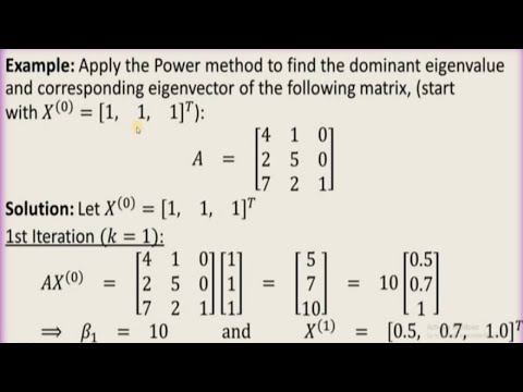 By Using the Power method find the Eigenvalues And EigenVector of square matrix||Numerical Analysis