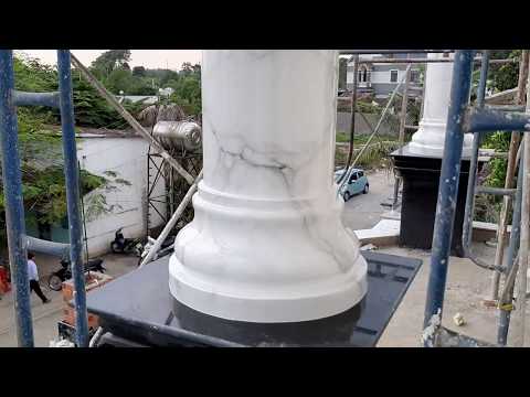 Video Thi công Hoàn thiện sơn giả đá cẩm thạch cột sứ vân... - youtube