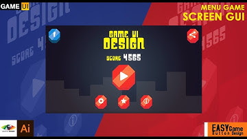 Adobe Illustrator | Creating super easy or minimal game ui Design (Mobile game design).