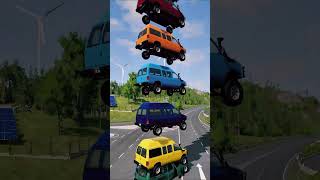 Машины фургоны падают друг на друга #beamngdrive #game #video