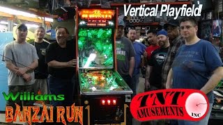 #942 Williams Amazing BANZAI RUN Pinball Machine with Vertical Playfield! TNT Amusements