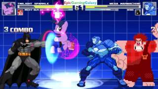 Twilight Sparkle And Wreck-It Ralph VS Mega War Machine And Batman In A MUGEN Match / Battle / Fight