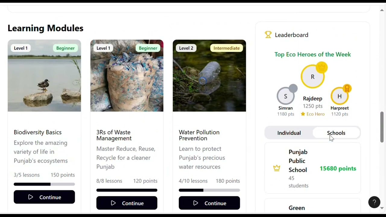 Echo Hive - A gamiefied environmental platform Team name: Vision Clicks