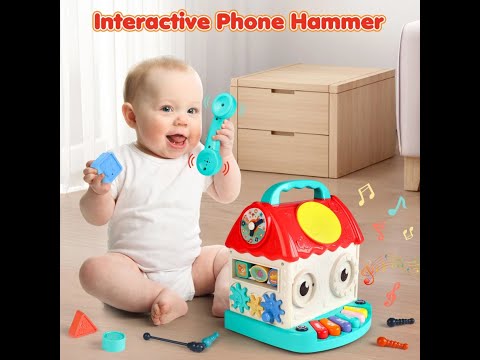 Музичний інтерактивний будиночок звуки пісні на українському магнітна гра сортер фігури цифри піаніно барабан, відео 1