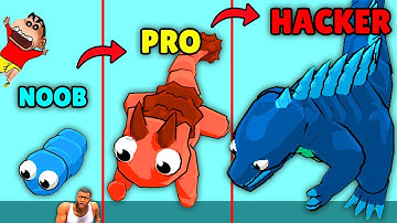 NOOB vs PRO vs HACKER in EAT TO EVOLVE with SHINCHAN and CHOP