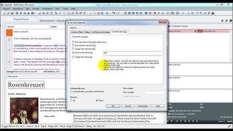 Filter Navigation in memoQ