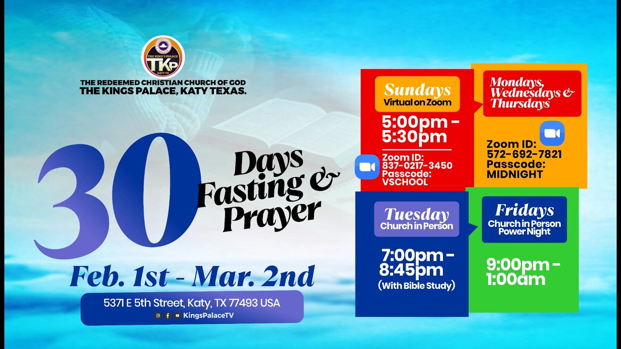 30 DAYS FASTING & PRAYERS II POWER NIGHT II 2/27/2026