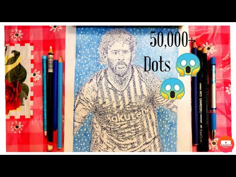 How To Draw Lionel Messi With 50,000+ Dots - YouTube