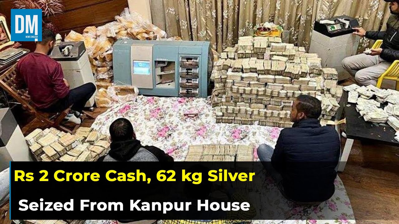 В доме в Канпуре изъято 2 крора рупий наличными и 62 кг серебра | Sky 522 | DM News English