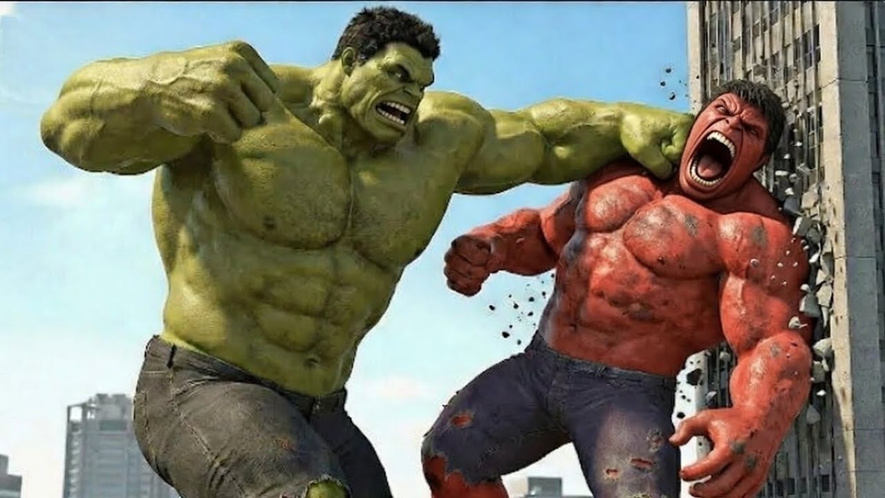 Green Vs Red Hulk Full Battle Fight – Epic Superhero Hulk Wala Fight Ai ...
