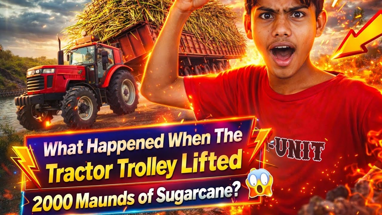 Tractor Trolley Was Challenged with 2000 Maund Sugarcane…What Happened Next Will Shock You! 😱🚜 