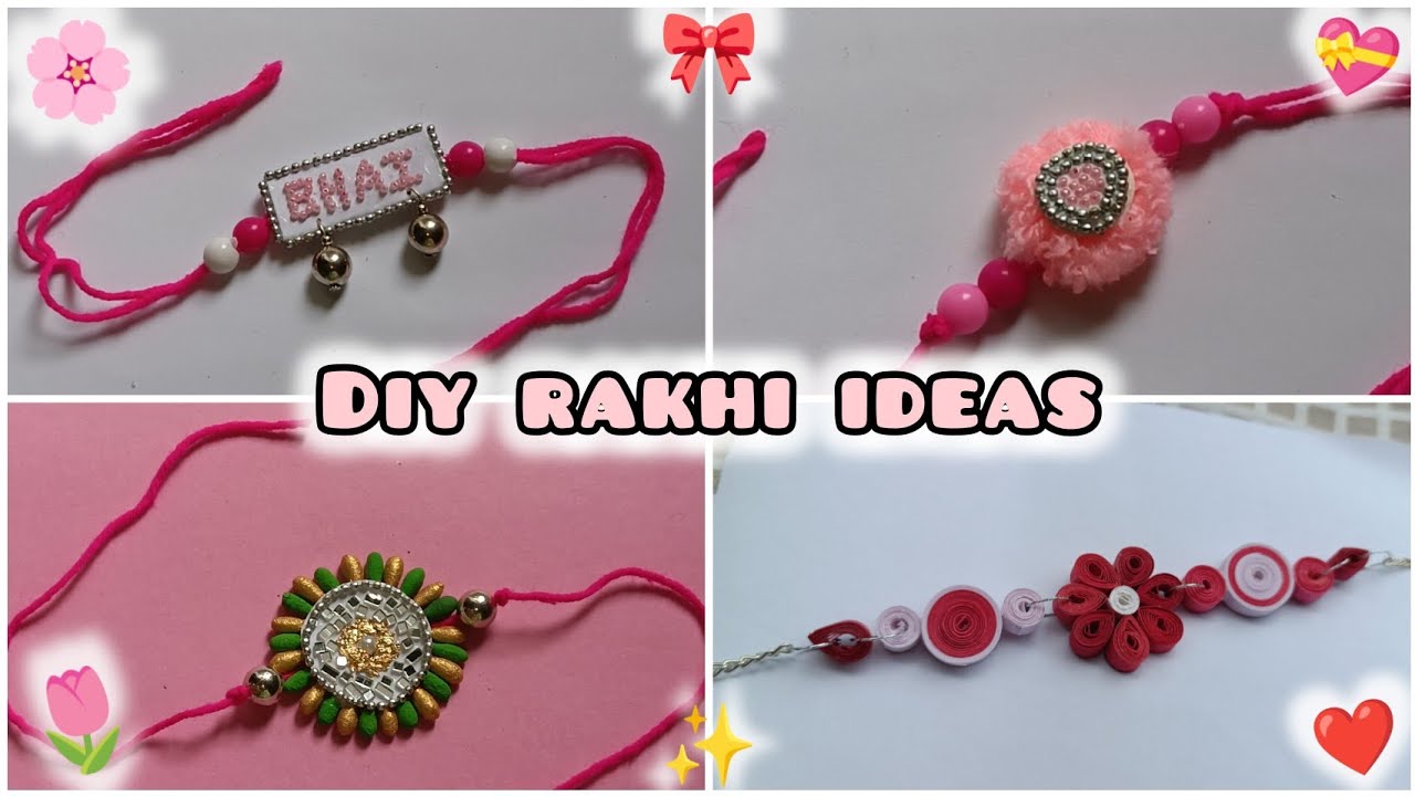4 easy rakhi making | rakhi making | diy rakhi ideas for school ...