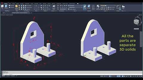 AutoCad 3D solid modelling using EXTRUDE SUBTRACT UNION and PRESSPULL