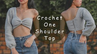 Crochet One Shoulder Bow Top Tutorial | Chenda DIY