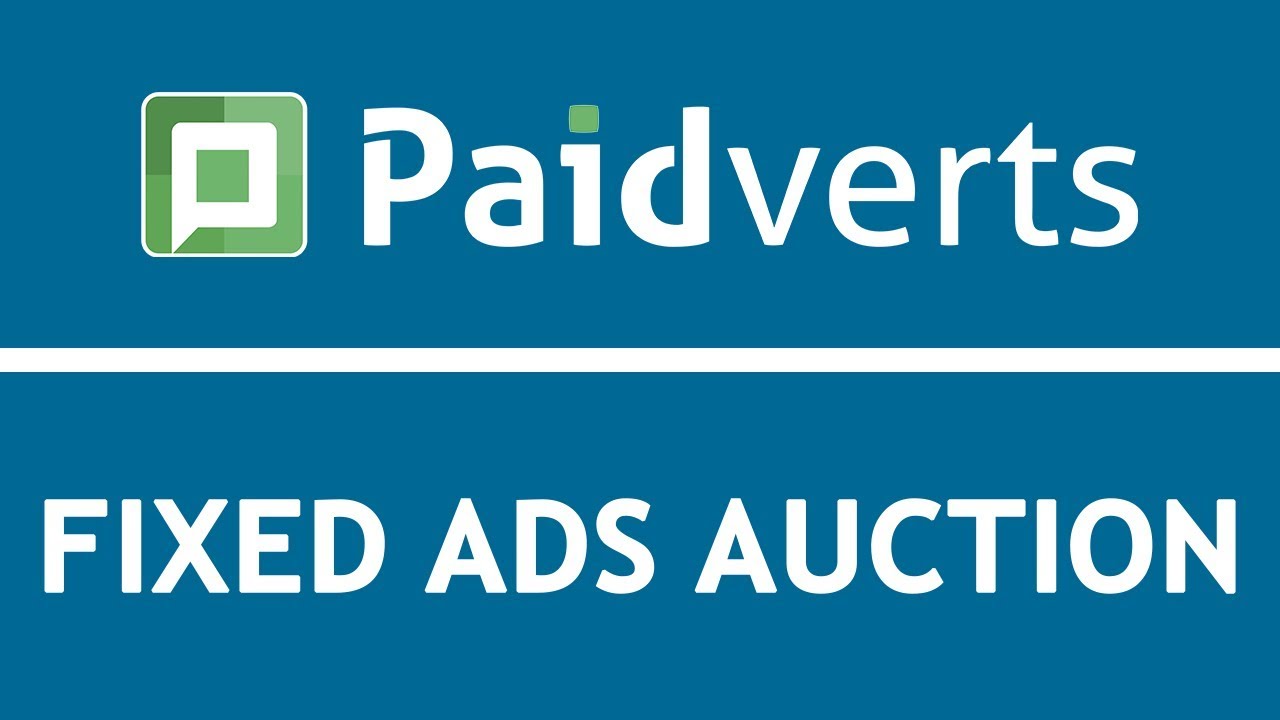 Paidverts Tutorials: Fixed Ads Auction - YouTube