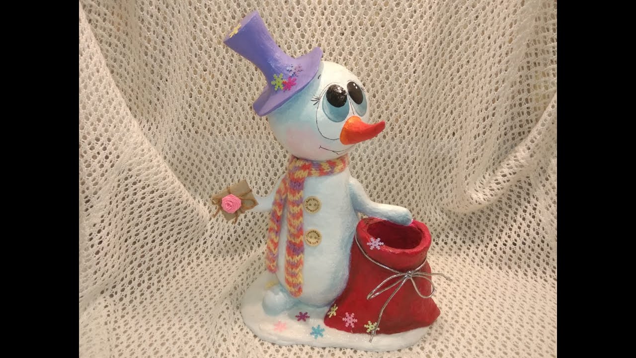 Мастер Класс. Как легко и просто сделать своими руками Снеговичек из папье-маше