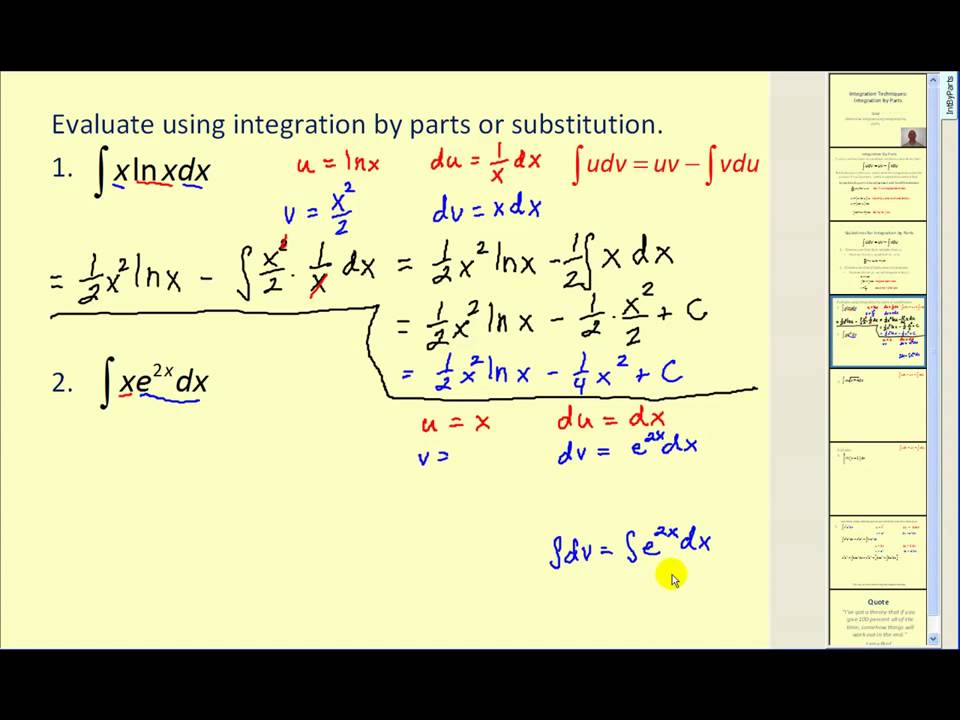 Integration by Parts (After Integration by Parts Basics) - YouTube
