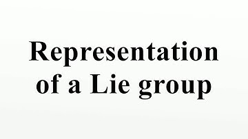 Representation of a Lie group