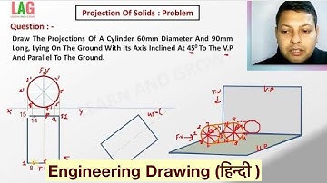 Projection Of Solid | Projection Of A Cylinder | Engineering Drawing
