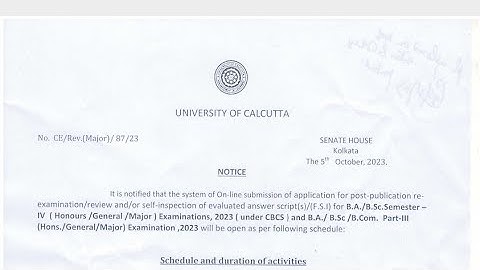 5th sem review notice | Calcutta University re examination notice 2023 | ba/bsc/bcom review notice