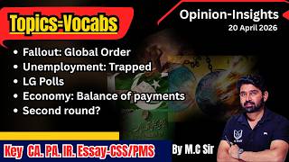 Global Crisis &amp; Pakistan’s Challenges: Economy, Diplomacy &amp; Governance | CSS/PMS