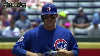 CHC@ATL: Rizzo opens the scoring with double to right